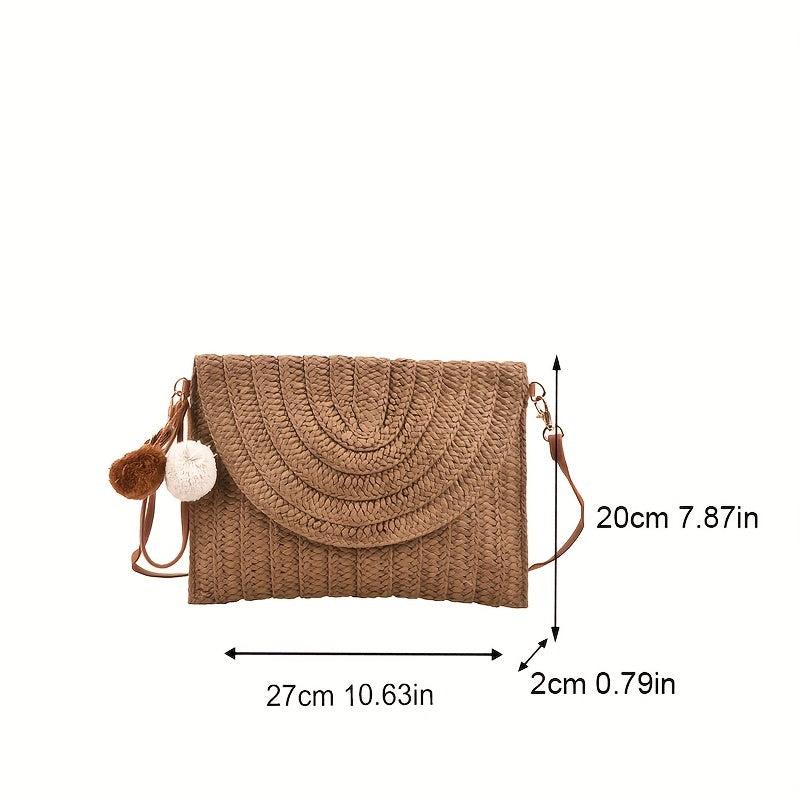 Minimalist Straw Clutch Bag All Match Classic Purse