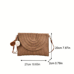 Minimalist Straw Clutch Bag All Match Classic Purse