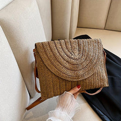 Minimalist Straw Clutch Bag All Match Classic Purse