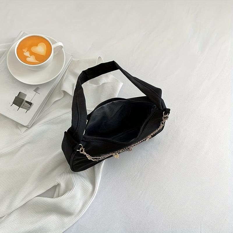 Y2K Shoulder Bag Solid Color Butterfly Chain Strap