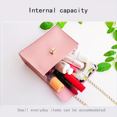 Mini Solid Silk Scarf Crossbody Bag Women's Versatile Purse & Pouch