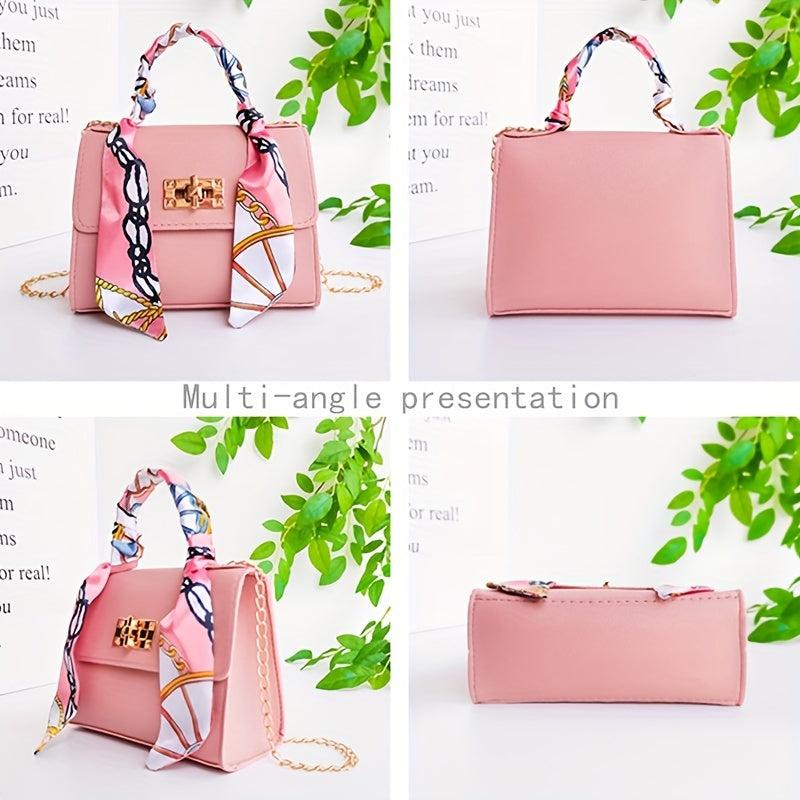 Mini Solid Silk Scarf Crossbody Bag Women's Versatile Purse & Pouch
