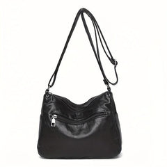 Soft Leather Double Layer Crossbody Bag