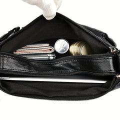 Soft Leather Double Layer Crossbody Bag