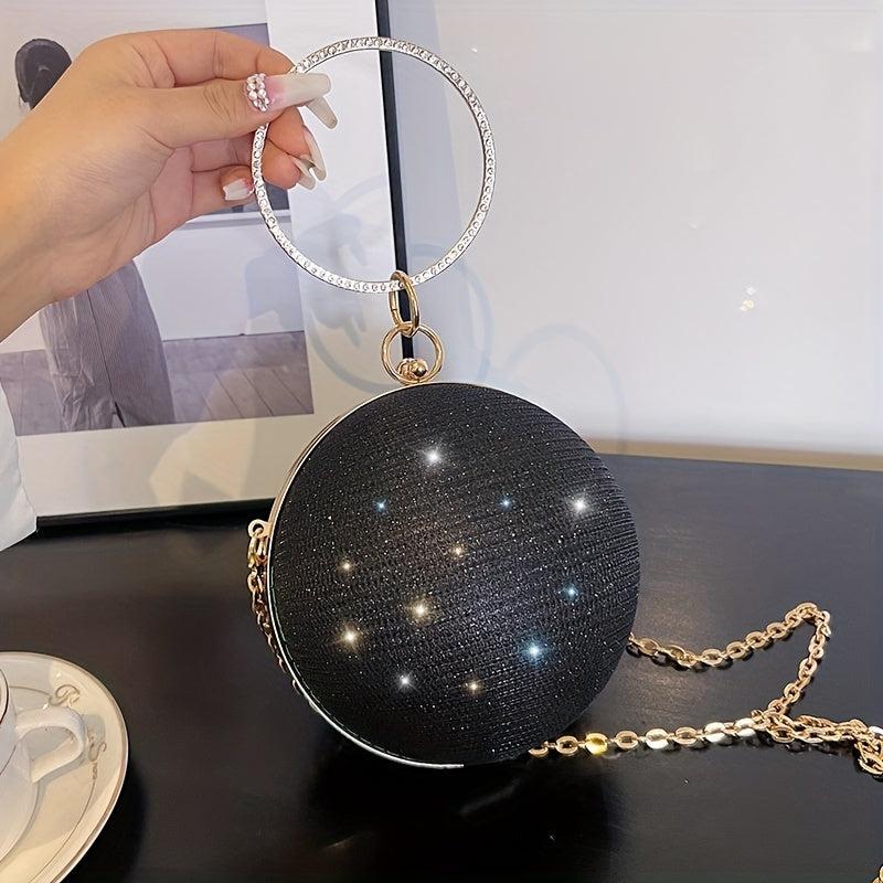 Glitter Handbag with Chain for Party & Wedding