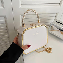 Mini Letter Embossed Box Bag Hand Square Purse Crossbody Bag