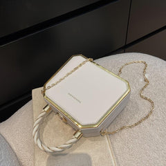 Mini Letter Embossed Box Bag Hand Square Purse Crossbody Bag
