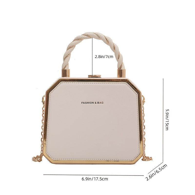Mini Letter Embossed Box Bag Hand Square Purse Crossbody Bag
