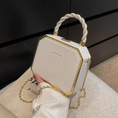 Mini Letter Embossed Box Bag Hand Square Purse Crossbody Bag