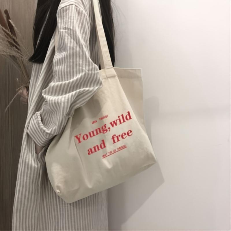 Women's Casual Canvas Shoulder Bag Large Capacity Shopper Bag