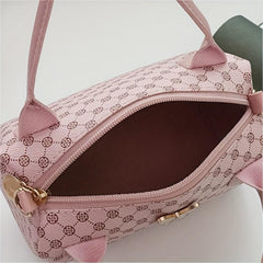 Butterfly Decor Boston Zipper Shoulder Bag