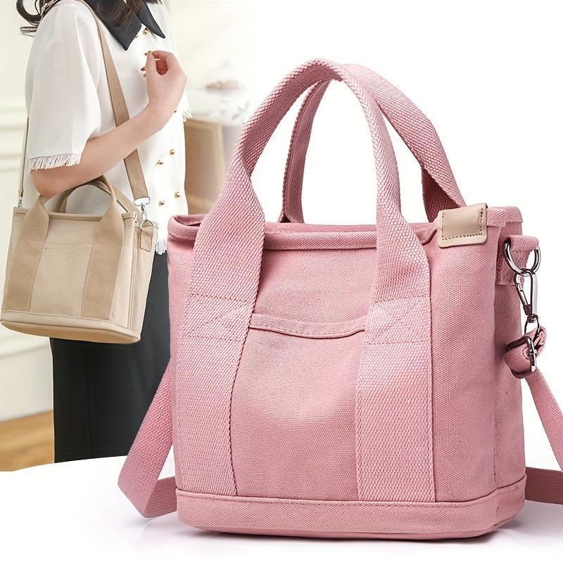 Canvas Crossbody Bag Small Tote Bag For Work & Travel