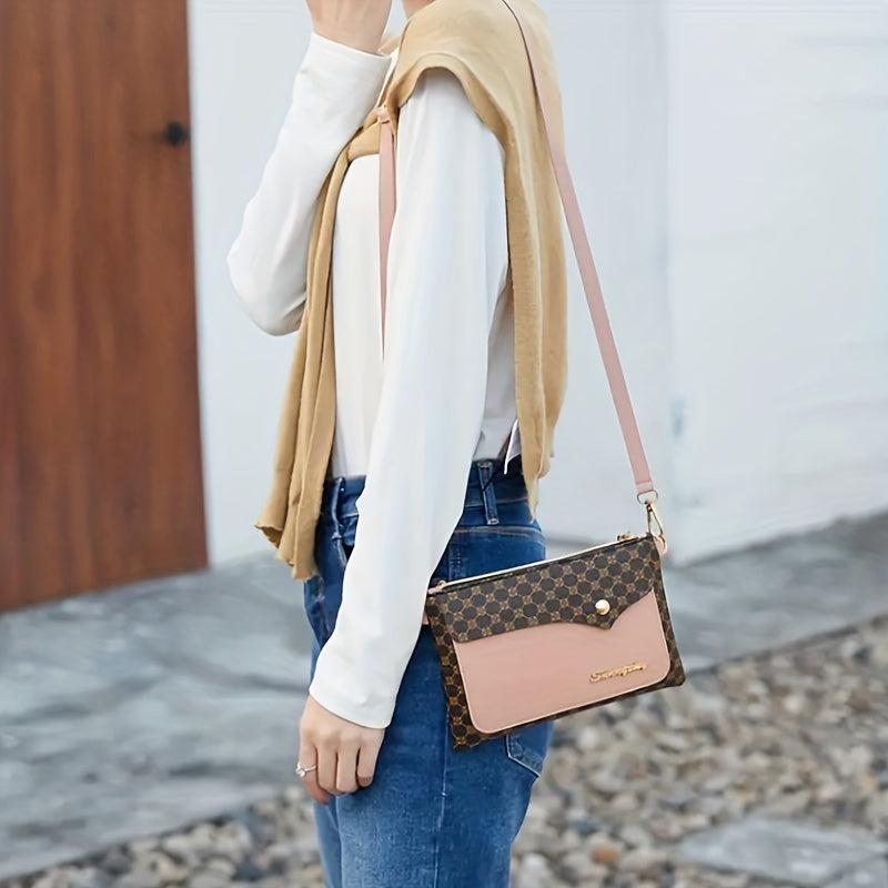 Vintage Pattern Handbag Faux Leather Clutch Multifunctional Cell Phone Bag