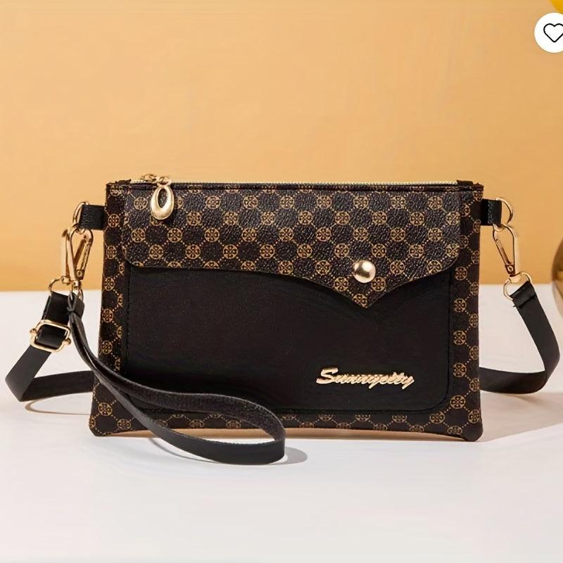 Vintage Pattern Handbag Faux Leather Clutch Multifunctional Cell Phone Bag
