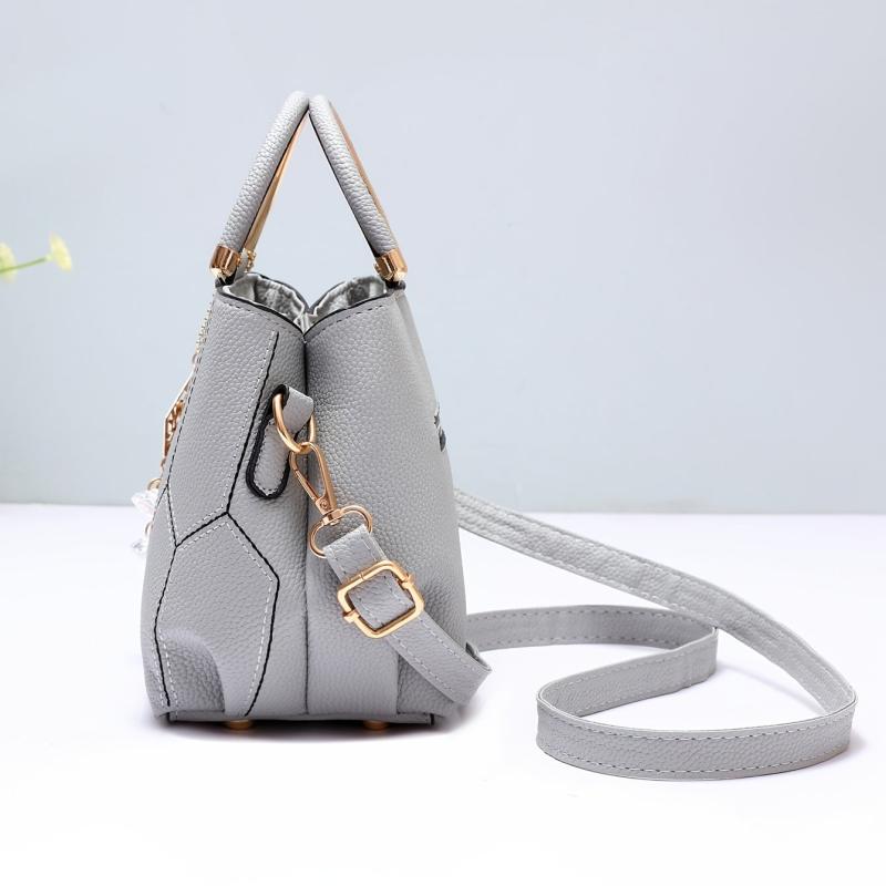 Geo Embroidery Detail Crossbody Bag with Top Handle