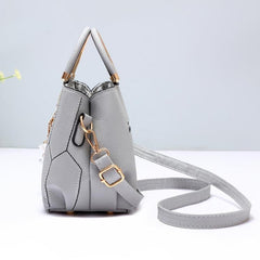 Geo Embroidery Detail Crossbody Bag with Top Handle