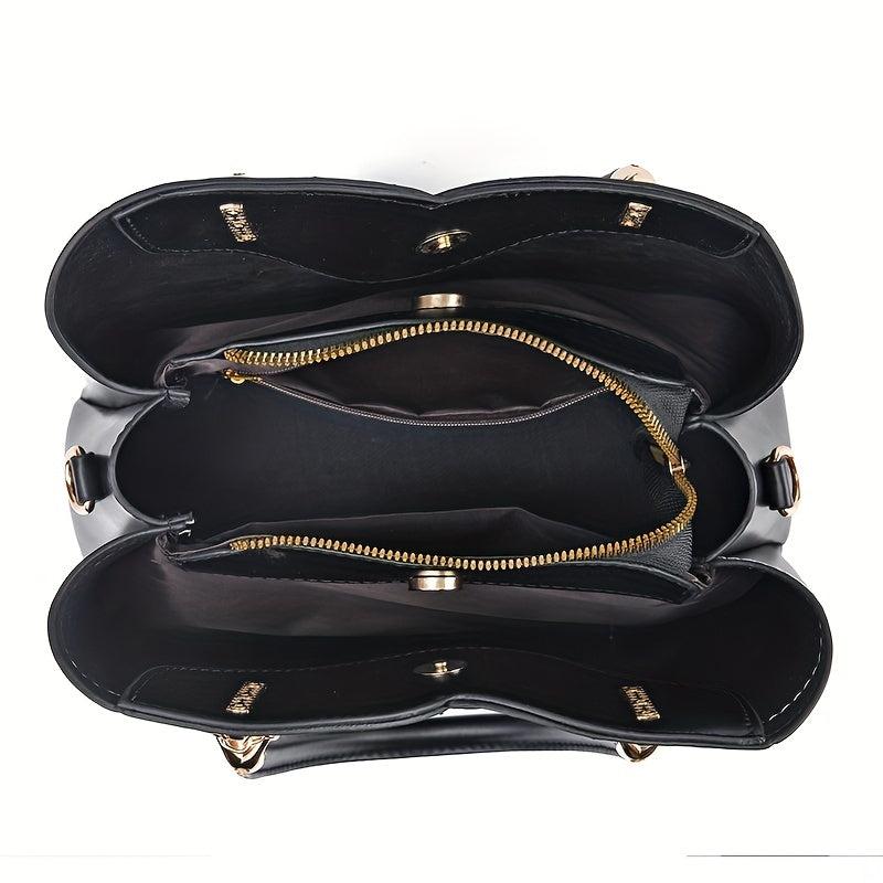 Stylish Crossbody Bag with Tassel Decor and Top Ring for Women