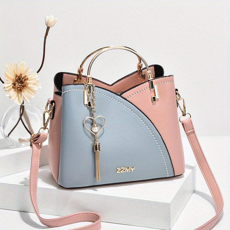 Stylish Crossbody Bag with Tassel Decor and Top Ring for Women