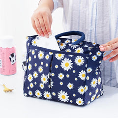 Flower Print Lunch Box Bag Thermal Insulation Hand Bag