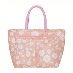 Flower Print Lunch Box Bag Thermal Insulation Hand Bag