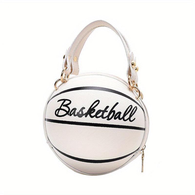 Mini Basketball Shoulder Bag Metal Chain Novelty Round Purse