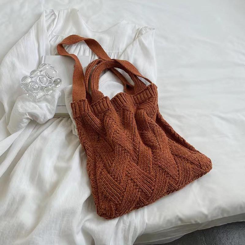 Vintage Crochet Shoulder Bag Large Capacity Tote