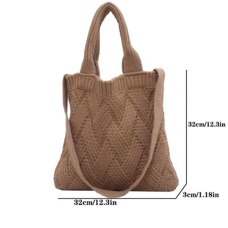 Vintage Crochet Shoulder Bag Large Capacity Tote