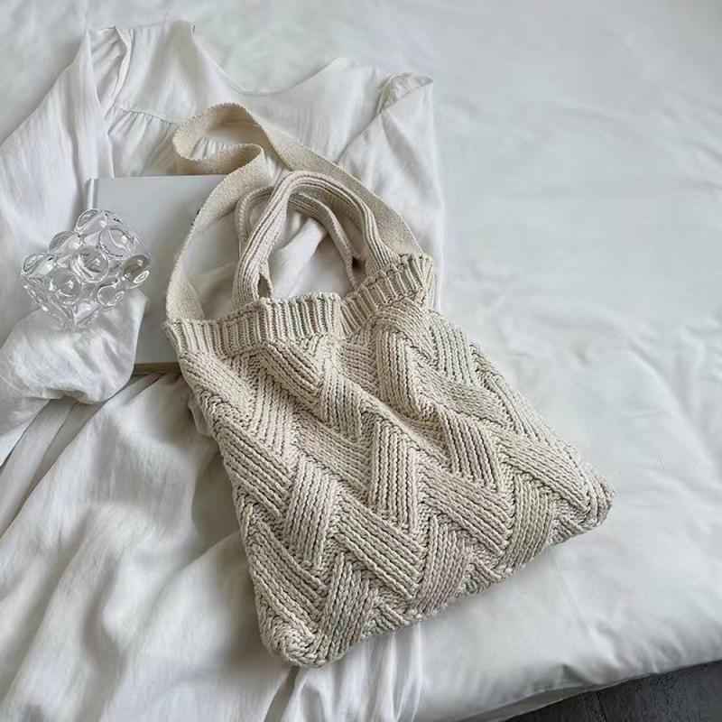 Vintage Crochet Shoulder Bag Large Capacity Tote