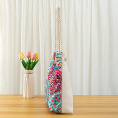 Large Beach Bag For Women Sandproof Waterproof With Pocket Zipper