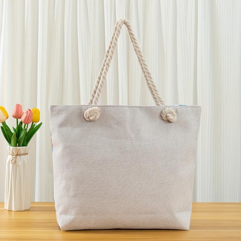 Large Beach Bag For Women Sandproof Waterproof With Pocket Zipper