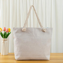 Large Beach Bag For Women Sandproof Waterproof With Pocket Zipper