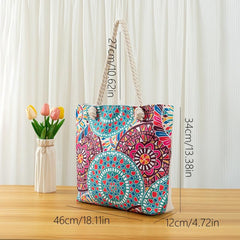 Large Beach Bag For Women Sandproof Waterproof With Pocket Zipper