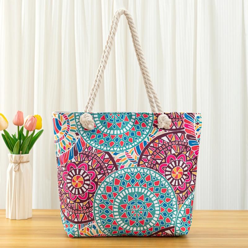 Large Beach Bag For Women Sandproof Waterproof With Pocket Zipper