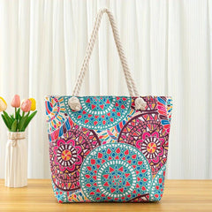 Large Beach Bag For Women Sandproof Waterproof With Pocket Zipper