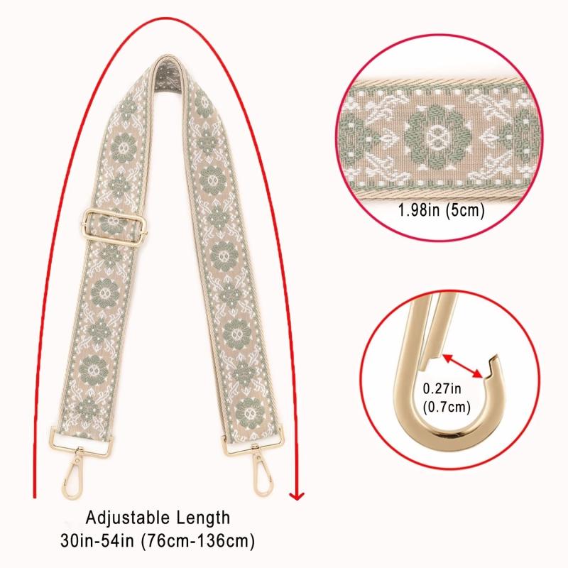 Ethnic Embroidered Hand Wrap Strap Adjustable Wide Strap