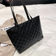 Crocodile Pattern Tote Bag Women's PU Leather Handbag Quilted Shoulder Bag