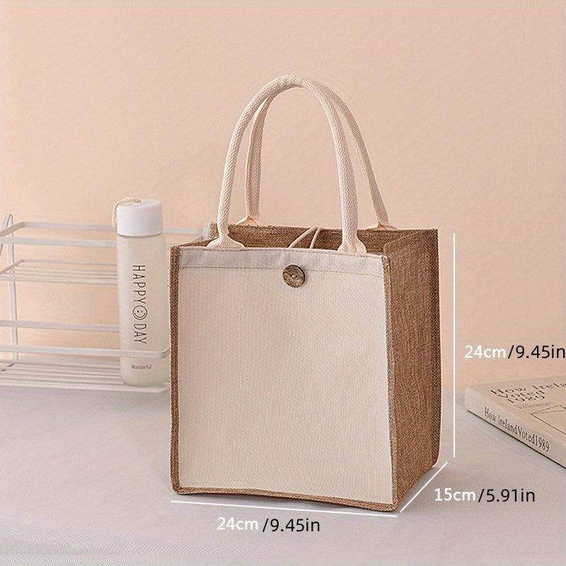 Eco Friendly Burlap Tote Bag Lightweight Reusable Linen Grocery Shopping Bag