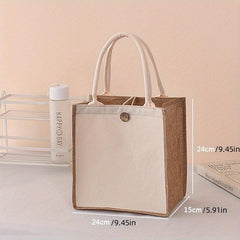 Eco Friendly Burlap Tote Bag Lightweight Reusable Linen Grocery Shopping Bag