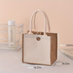 Eco Friendly Burlap Tote Bag Lightweight Reusable Linen Grocery Shopping Bag