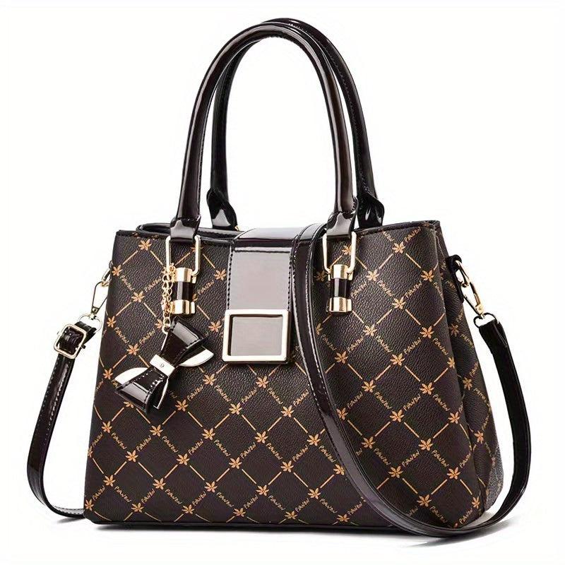Checkered Pattern Tote Bag Large Capacity Crossbody Handbag