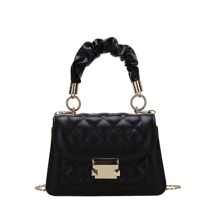 Argyle Quilted Crossbody Bag with Ruched Handle