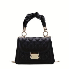 Argyle Quilted Crossbody Bag with Ruched Handle