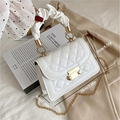 Argyle Quilted Crossbody Bag with Ruched Handle