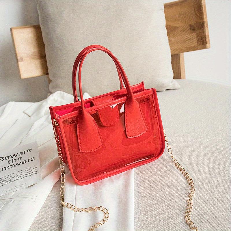 Stylish Square Satchel Bag Zipper Handbag Work Women's Bag