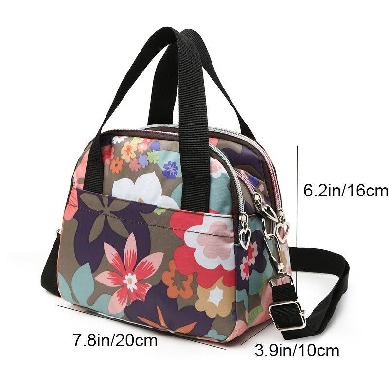 Floral Pattern Small Crossbody Bag Zipper Purse