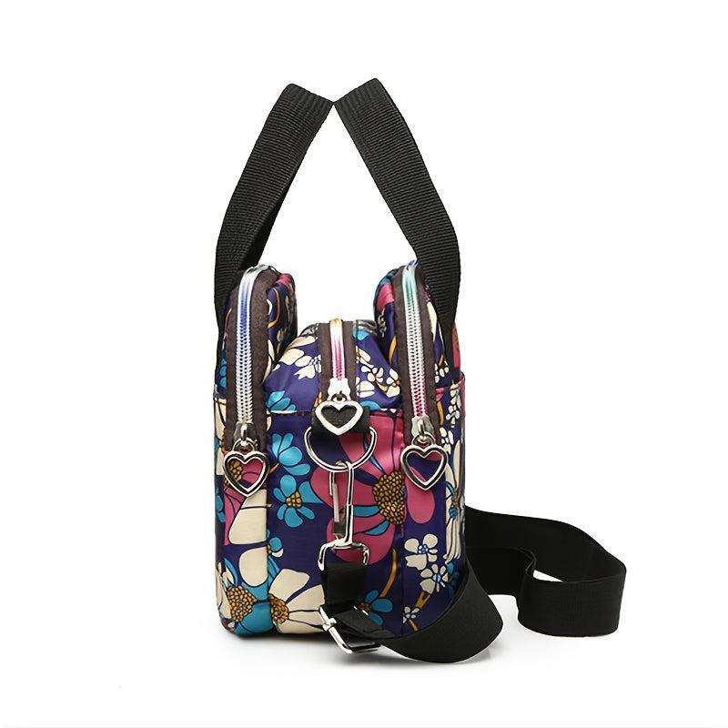 Floral Pattern Small Crossbody Bag Zipper Purse