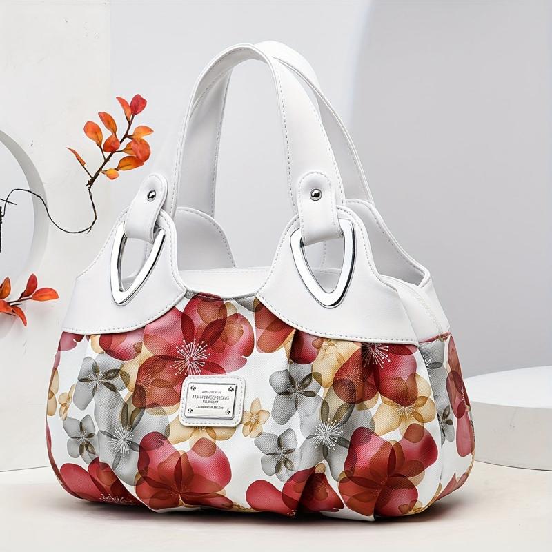 Floral Print Satchel Bag for Women Casual Work Handbag