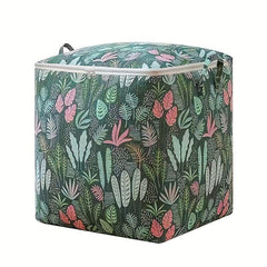 Water Grass Print Storage Box Dustproof Zipper Organizer Container