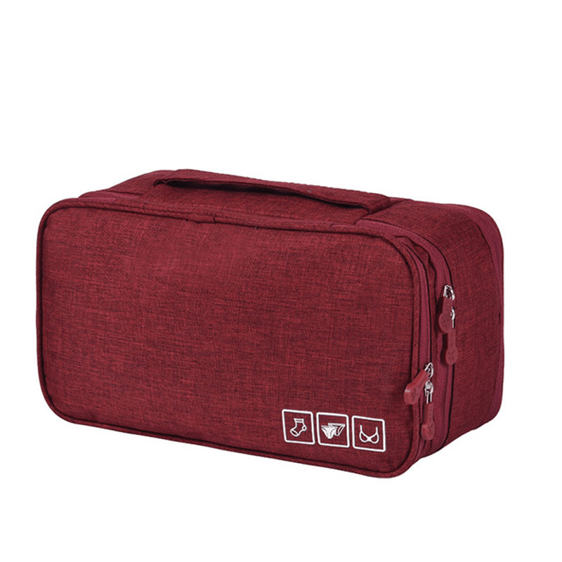 Portable Underwear Travel Bag Organizer with Compartments and Zipper