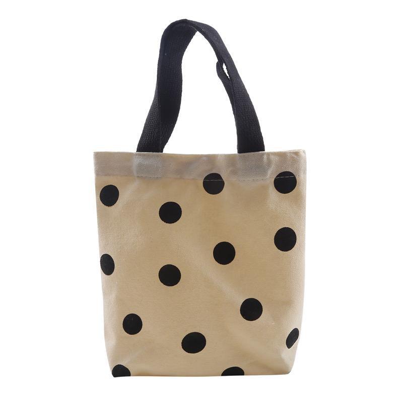 Polka Dots Leopard Pattern Bag Lightweight Shoulder Bag Canvas Shopping Bag